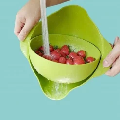 Roterande Durkslag och Skål - Grön