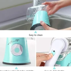 Roterande rivjärn med 3 olika trummor Blå