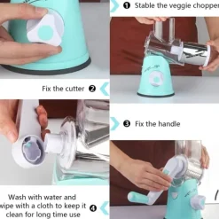 Roterande rivjärn med 3 olika trummor Blå