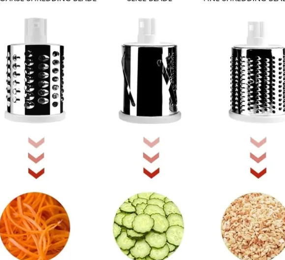 Roterande rivjärn med 3 olika trummor Blå