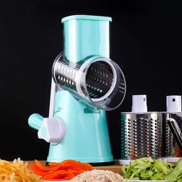 Roterande rivjärn med 3 olika trummor Blå