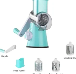 Roterande rivjärn med 3 olika trummor Blå