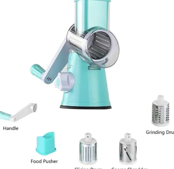 Roterande rivjärn med 3 olika trummor Blå