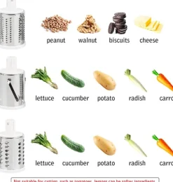 Roterande rivjärn med 3 olika trummor Blå