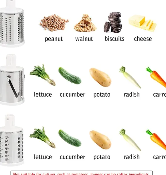 Roterande rivjärn med 3 olika trummor Blå