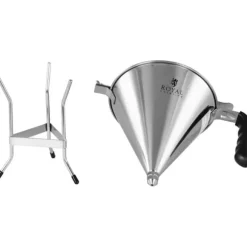 Royal Catering - Doseringstratt - 1,8 L - Rostfritt stål - 3 spritstyllar - Ergonomiskt handtag