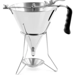 Royal Catering - Doseringstratt - 1,8 L - Rostfritt stål - 3 fyllningsspetsar - Stativ med droppbricka