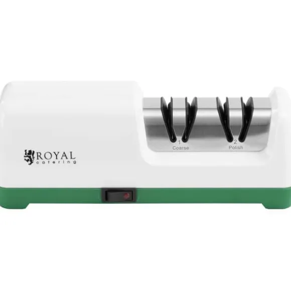 Royal Catering - Elektrisk diamant-knivslip - 2 nivåer - 20° - Vit