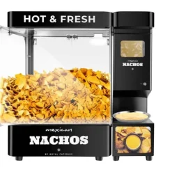 Royal Catering - Professionell såsdispenser - Nacho-ost - Modern design - 3,5 l - 55 - 80 °C - Svart