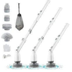 280RPM/380RPM 2-växlad sladdlös elektrisk roterande golvskurmaskin med 4 borsthuvuden, 3 justerbara längder och vinklar