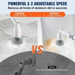 280RPM/380RPM 2-växlad sladdlös elektrisk roterande golvskurmaskin med 4 borsthuvuden, 3 justerbara längder och vinklar