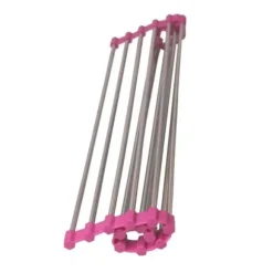 Rullestämpel med uppåtriktad platt rostfri stång, torkställning för köksredskap - Liten svart