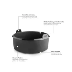 Rund behållare för Luftfritös - IBILI - 100% platina silikon - 20x20x7 cm - Non-stick - Resistens -60°C till 230°C