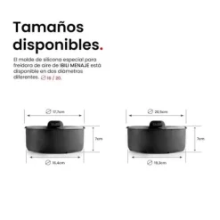 Rund behållare för Luftfritös - IBILI - 100% platina silikon - 20x20x7 cm - Non-stick - Resistens -60°C till 230°C