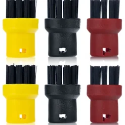 Rund Borstset för Ångtvätt 6-Pack – Effektiv Rengöring | Mångsidig Användning | Ersättningsdel för Kärcher SC 2, SC 3, SC 4