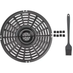 Rund fritösplatta med fritös med silikonborste och hylsa - 22 cm / 8,7 tum