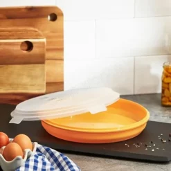 Rund Förvaringslåda 31 cm för Crêpes, Tortillas och Pizza med Lock - Färg Slumptal