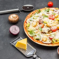 Rund pizzaskärare i stål, 21 cm