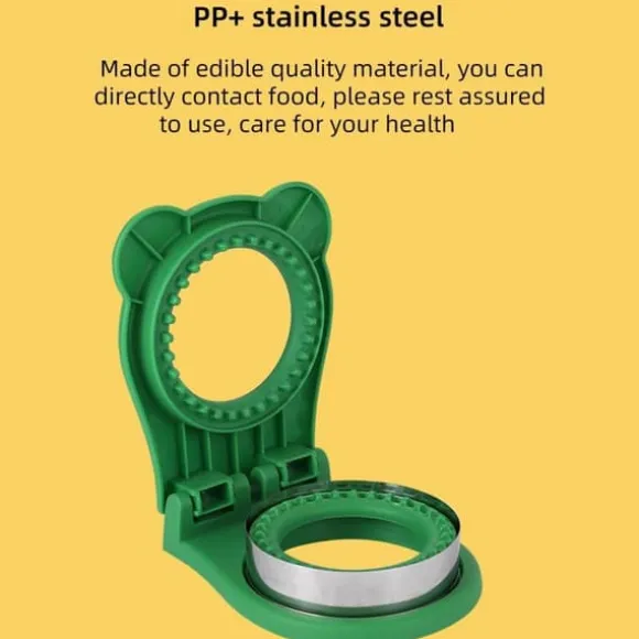 Rund smörgåsform för barn, söt präglingsverktyg för frukostbröd, kreativt gör-det-själv-verktygsset för risbollar (röd)