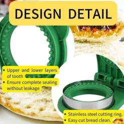 Rund smörgåsform för barn, söt präglingsverktyg för frukostbröd, kreativt gör-det-själv-verktygsset för risbollar (röd)