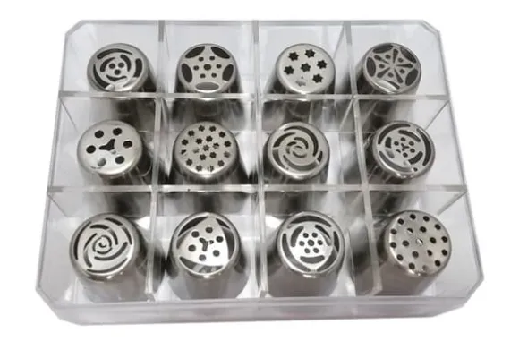 Russian Piping Tips 12 st Set Ryska tyllar Nozzles XXL Tyll