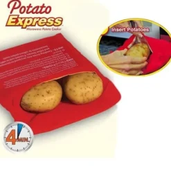 Sachet de Cuisson - Potato Express - Housse Rapide - Fiber av Polyester - 25x19 cm - 4 Potatisar