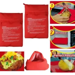 Sachet de Cuisson - Potato Express - Housse Rapide - Fiber av Polyester - 25x19 cm - 4 Potatisar