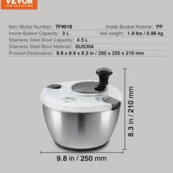 Salladslunga, 25x25x21 cm, Rostfritt stål