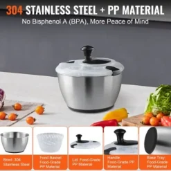 Salladslunga, 25x25x21 cm, Rostfritt stål