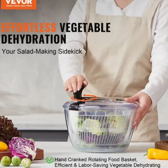 Salladsslunga, Enhandsgrepp, Stor kapacitet, Hållbar glasbowl