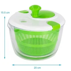 Salladsslunga Salladstork av plast i grönt med 25 x 21,5 cm storlek - Köksredskap med vev för att tvätta sallad eller grönsaker