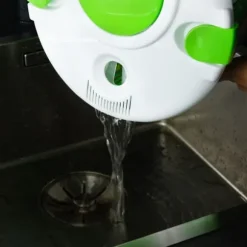 Salladsslunga Salladstork av plast i grönt med 25 x 21,5 cm storlek - Köksredskap med vev för att tvätta sallad eller grönsaker