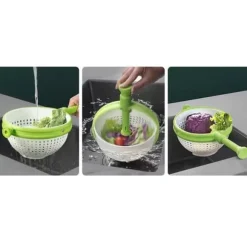 Salladssnurra - Snabbtorkande roterande avloppskorg för frukt och grönsaker