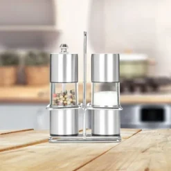 Salt- och kryddkvarnset, 15x10x5 cm, Silver