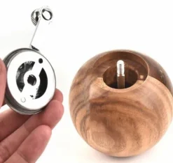 Salt- och Pepparkvarn Rund 8 cm Trä