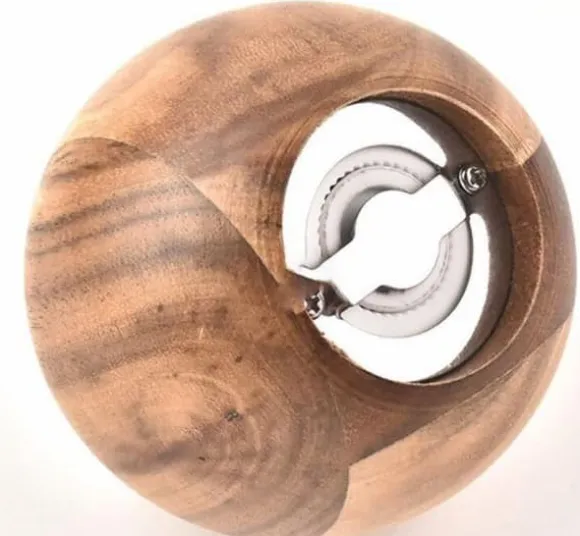 Salt- och Pepparkvarn Rund 8 cm Trä