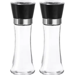 Salt- och pepparkvarn i glas, 2 stycken, 18,5 cm