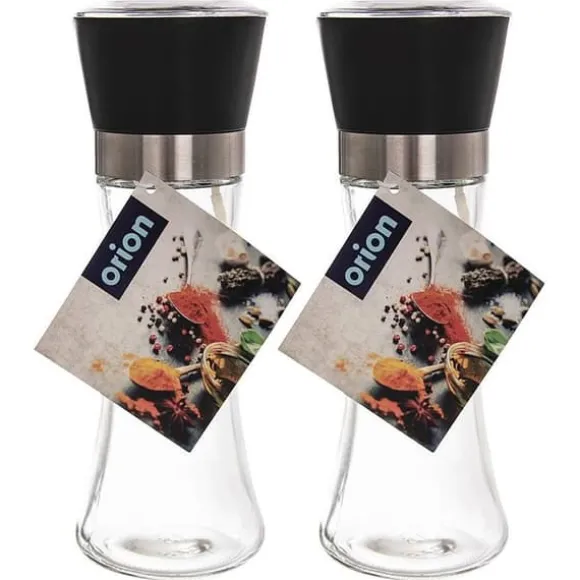 Salt- och pepparkvarn i glas, 2 stycken, 18,5 cm