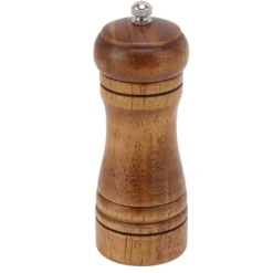 Salt- och pepparkvarn i trä - Justerbar keramisk slipmekanism - Kvarn för hemmakök 14,3x5,5 cm