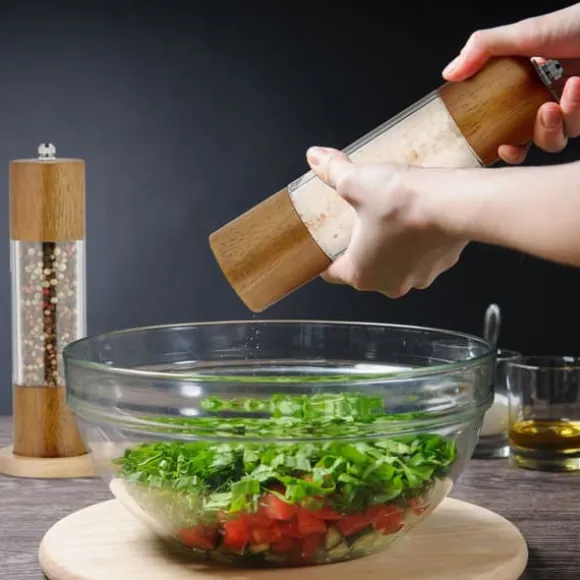 Salt- och pepparkvarn set, 21x5 cm, Brun