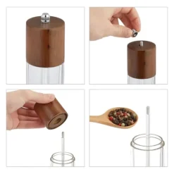 Salt- och pepparkvarn set, 21x5 cm, Brun