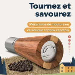 Salt- och pepparkvarnset i premium rostfritt stål och akacieträ - Elegant set