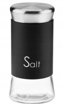 Saltkar salt krydda svart glas dekorativ 150 ml