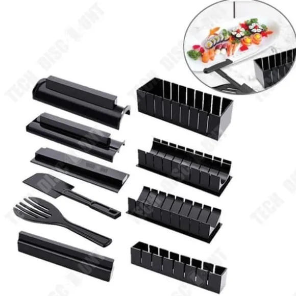 Satsverktyg för sushi - TD® - 10 delar - Material ABS + PP - Lätt att använda - Varierade former