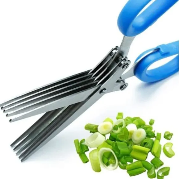 Saxar för örter 5 lager i multifunktionellt stål köksknivar för sushi, hackad vårlök