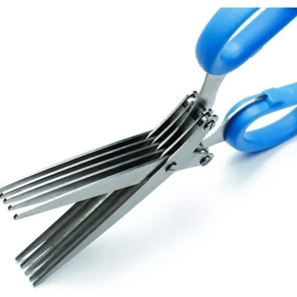 Saxar för örter 5 lager i multifunktionellt stål köksknivar för sushi, hackad vårlök