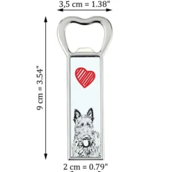 Scottish Terrier, Aberdeen Terrier - flasköppnare med en hund, personlig kylöppnare, unik present till en man från Art-Dog