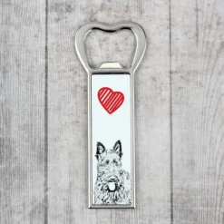 Scottish Terrier, Aberdeen Terrier - flasköppnare med en hund, personlig kylöppnare, unik present till en man från Art-Dog