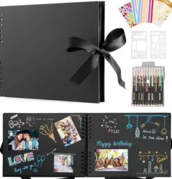 Scrapbook-fotoalbum, DIY-fotoalbum med 12 pennor, 80 sidor, presenter till bröllopsresor