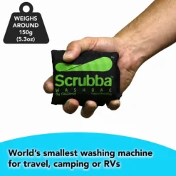 SCRUBBA WASH BAG 13.5L Black, tvättpåse resa, drybag med inbyggd tvättbräda